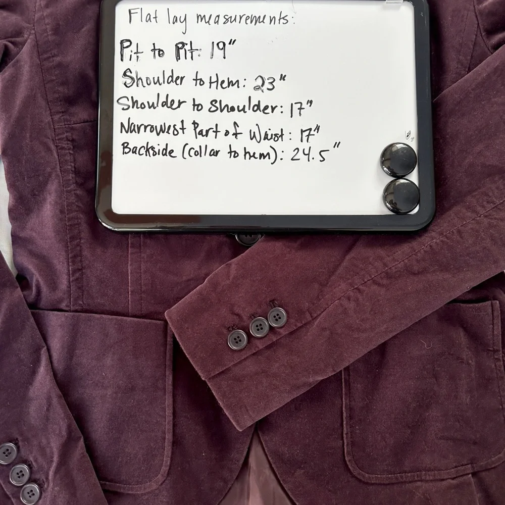 NY&CO Velvet Blazer • Dark Plum • Size 10 - Picture 9 of 10